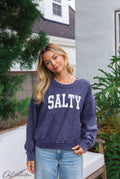 Salty Cropped Thermal Vintage Pullover