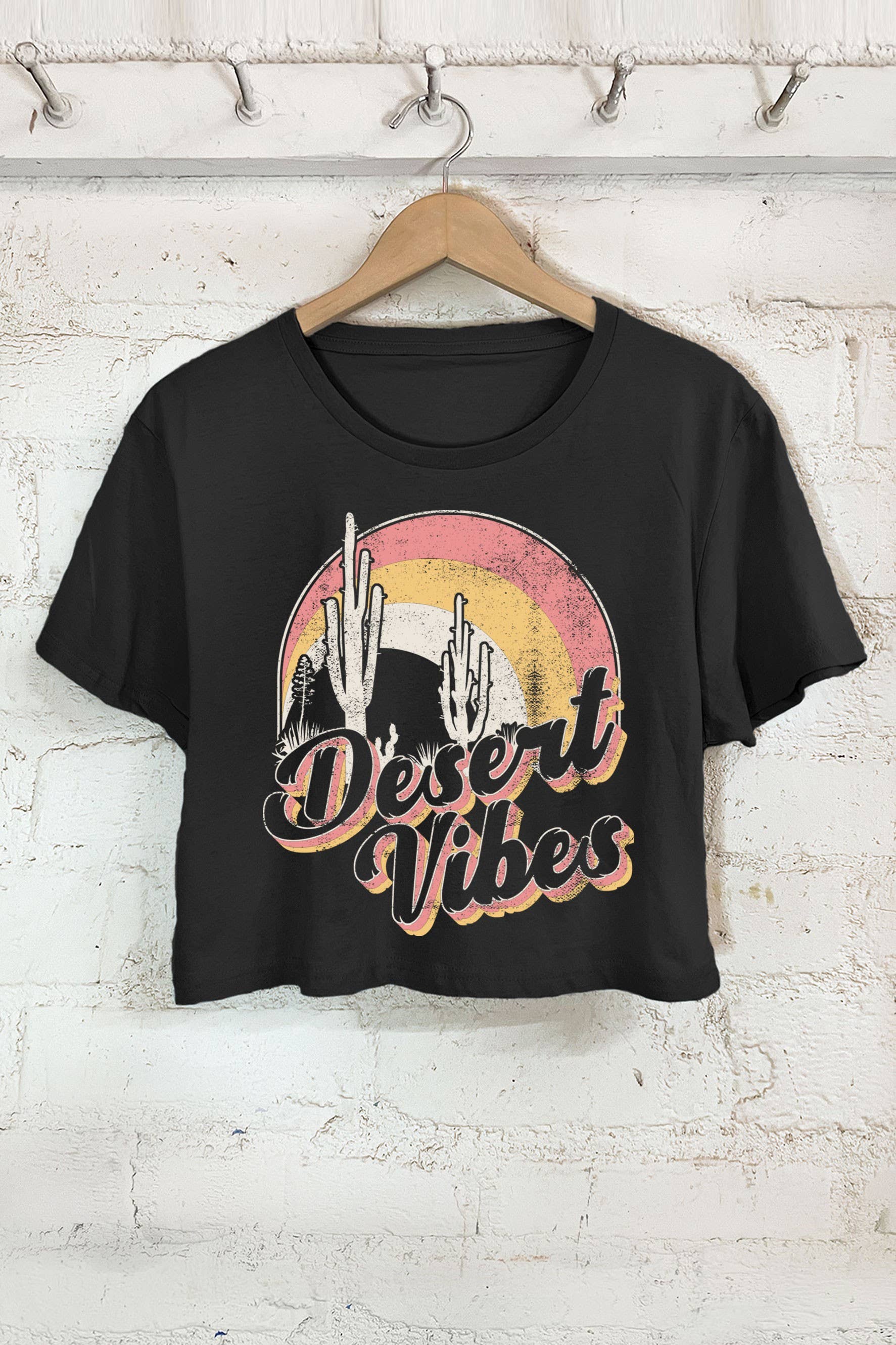 Desert Vibes Cactus Graphic Short Crop Top