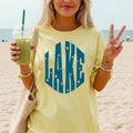 Lake Stars Font Yellow Bella Retro Summer Graphic Tee