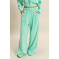 Acid Wash French Terry Wide-Leg Pants