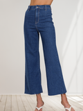 ...High Waist Wide Leg Straight Denim Pants Jenas