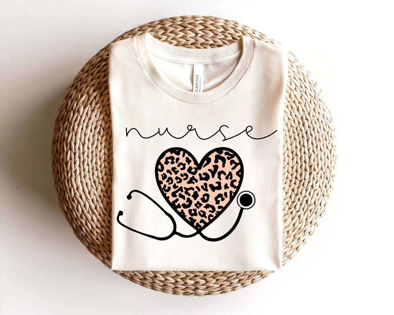 Leopard Nurse Stethoscope T-Shirt