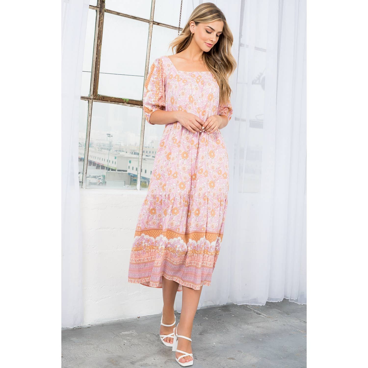 Floral Print Midi Dress