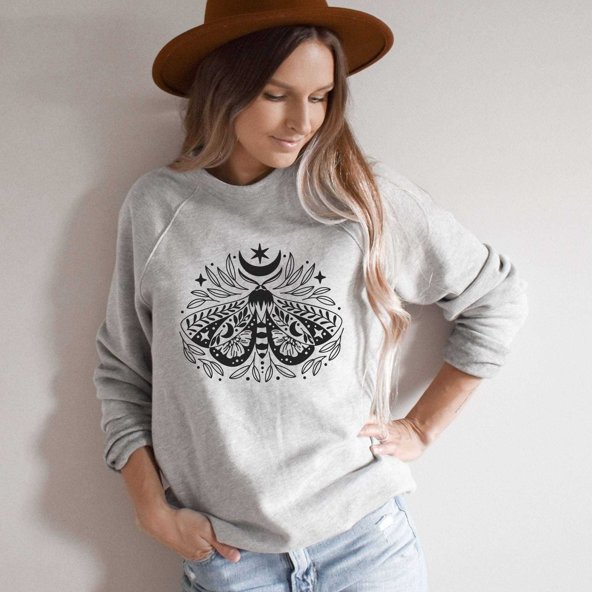 Mystical Moth Crewneck Sweatshirt | Hoodie 186