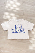 Lake Weekend  Cropped Mineral Graphic Top
