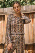 Sequins Python Cropped Top