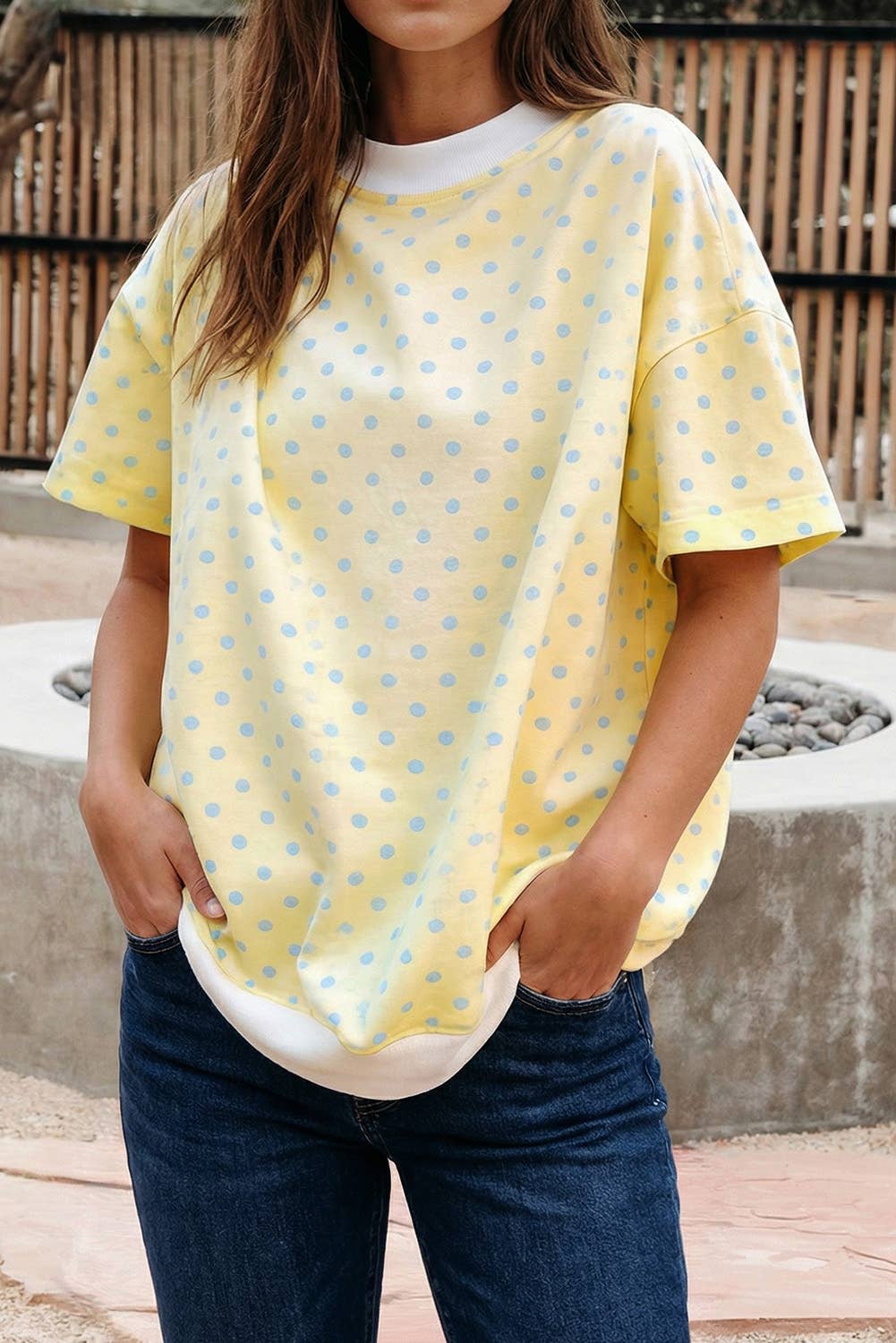 Check/ Polka Dot/ Camo/ Leopard Printed Mock Neck Tee (S-Xl)