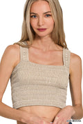 0805 Seamless Winkle Stone Washed Bra Top SI-28374
