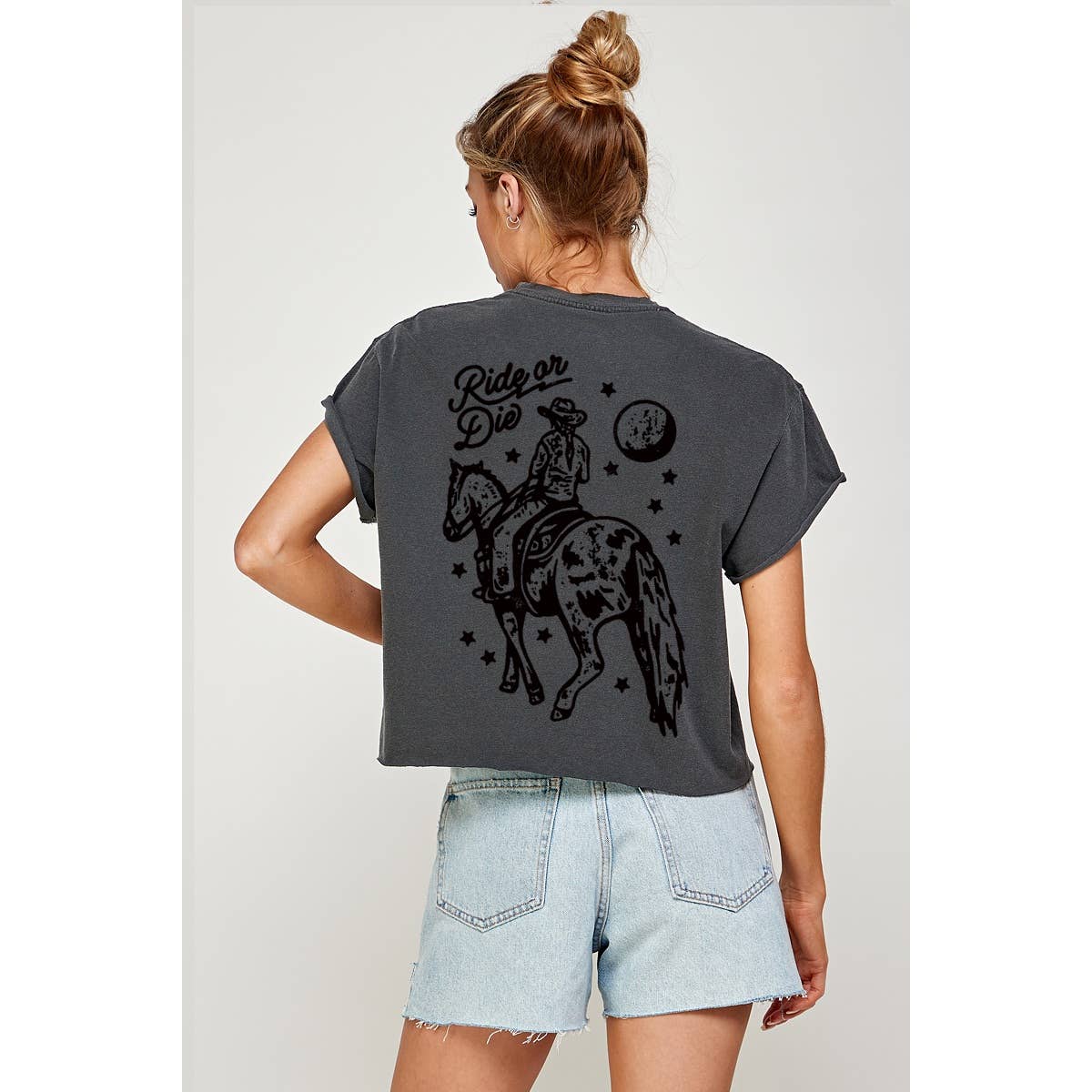 Ride or Die  Vintage Graphic Crop Top