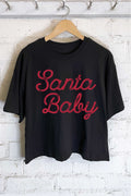 Santa Baby Graphic Long Crop Top