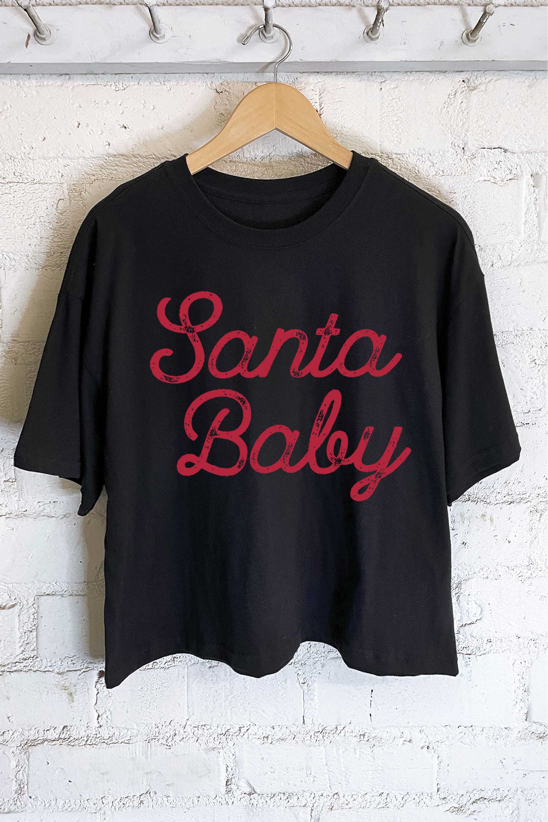 Santa Baby Graphic Long Crop Top