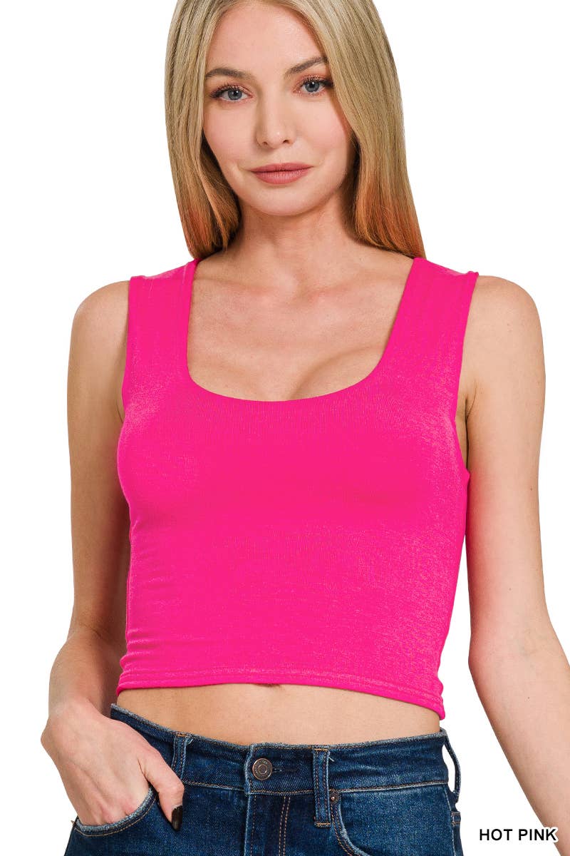 0807 Double Layered Cropped Tank Top SI-27471