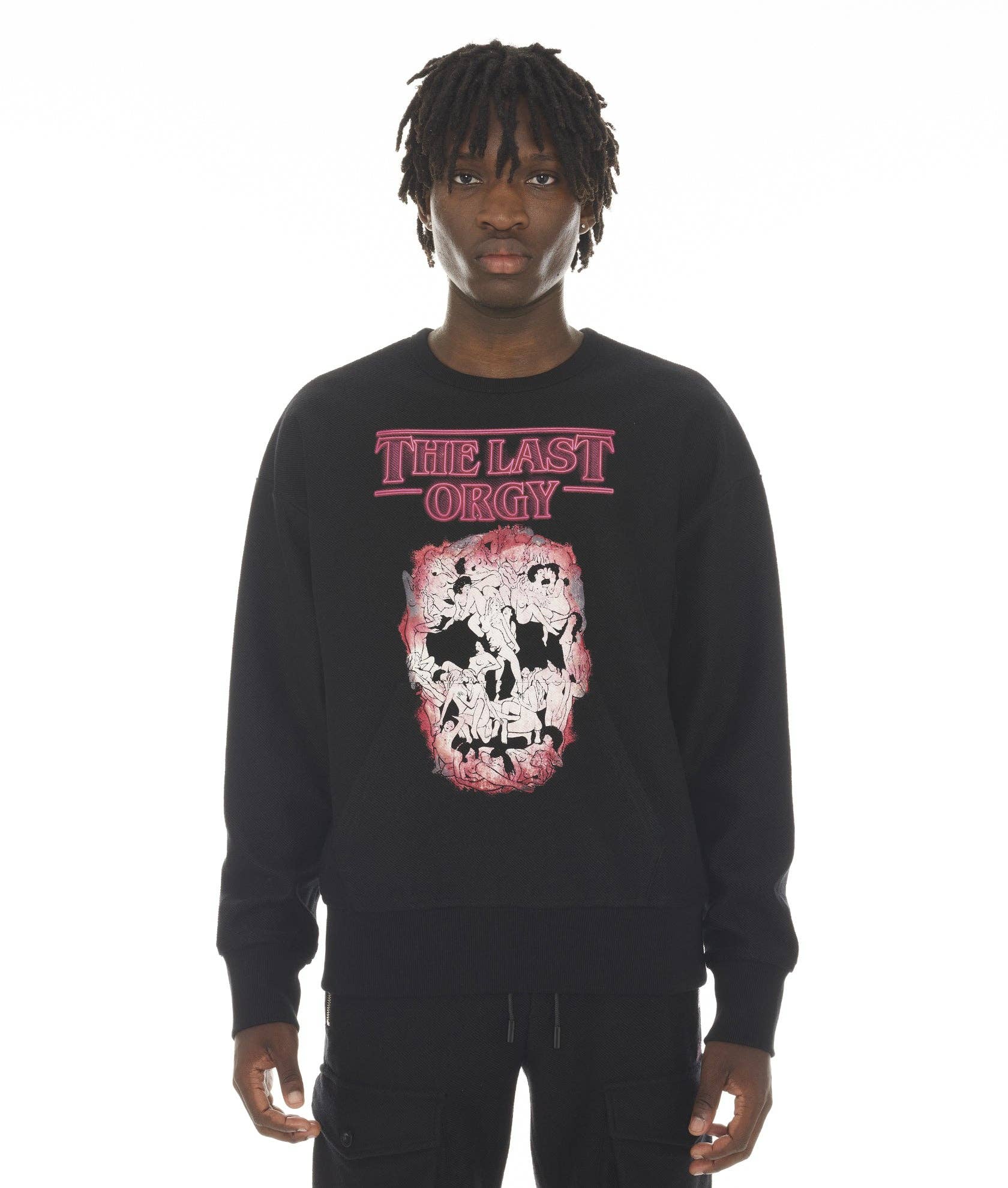 Crew Neck Fleece in Black