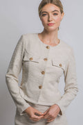 ..0805 Button Up Tweed Jacket  SI-28523