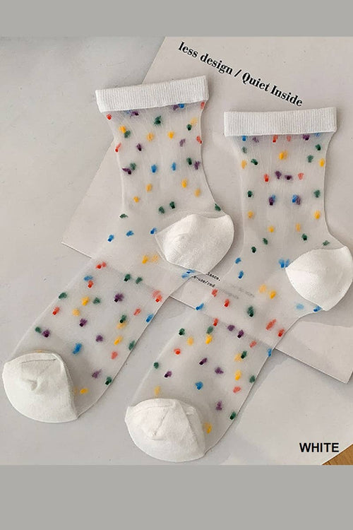 ",..Polka Dot Crystal Socks