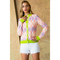 Argyle Pattern Button Up Cardigan