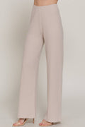 1015 Inside Elastic Waistband Wide Rib Knit Pants SI-28065