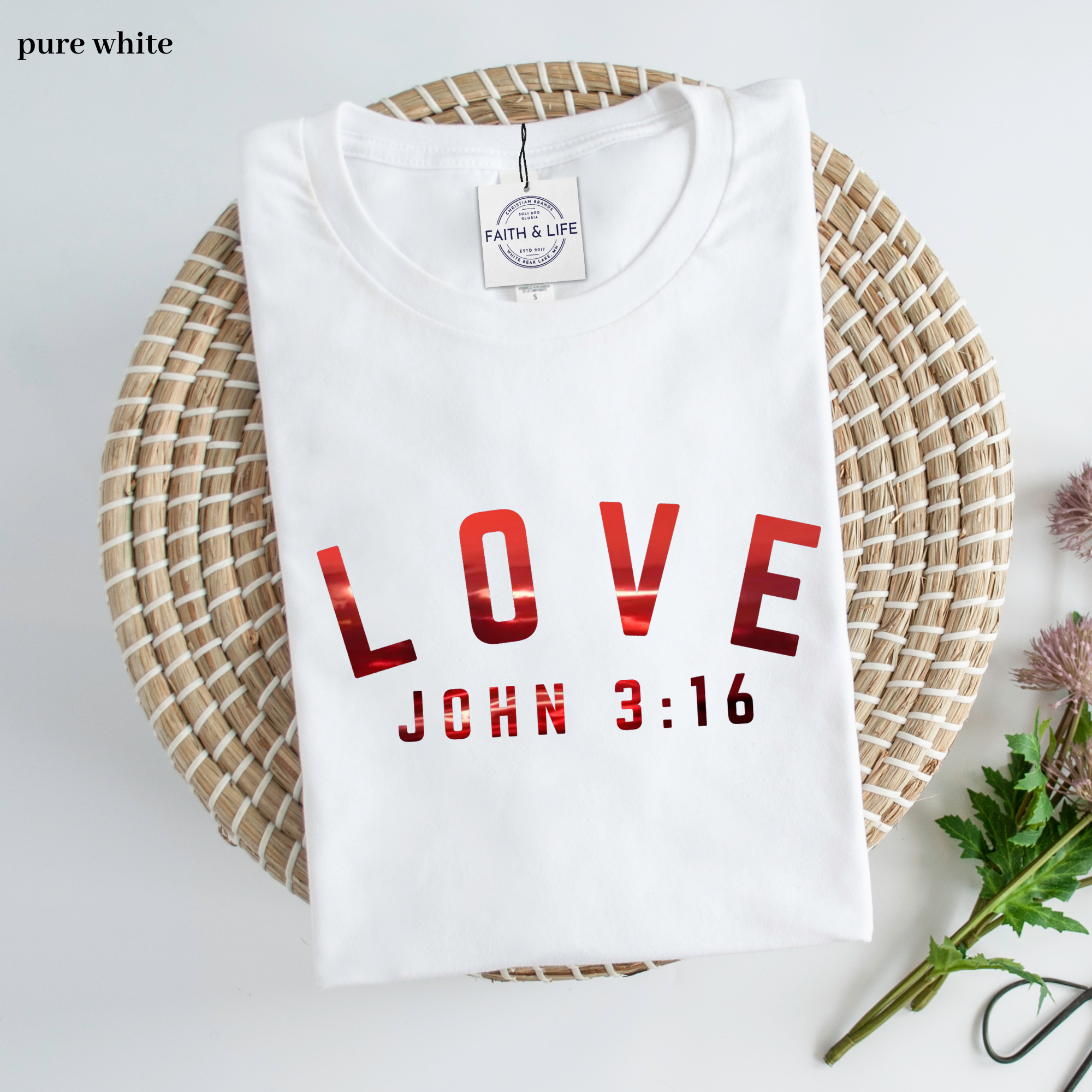 Love John 3:16 Valentines Day Christian Tee