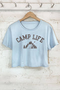 Camp Life Graphic Short Crop Top