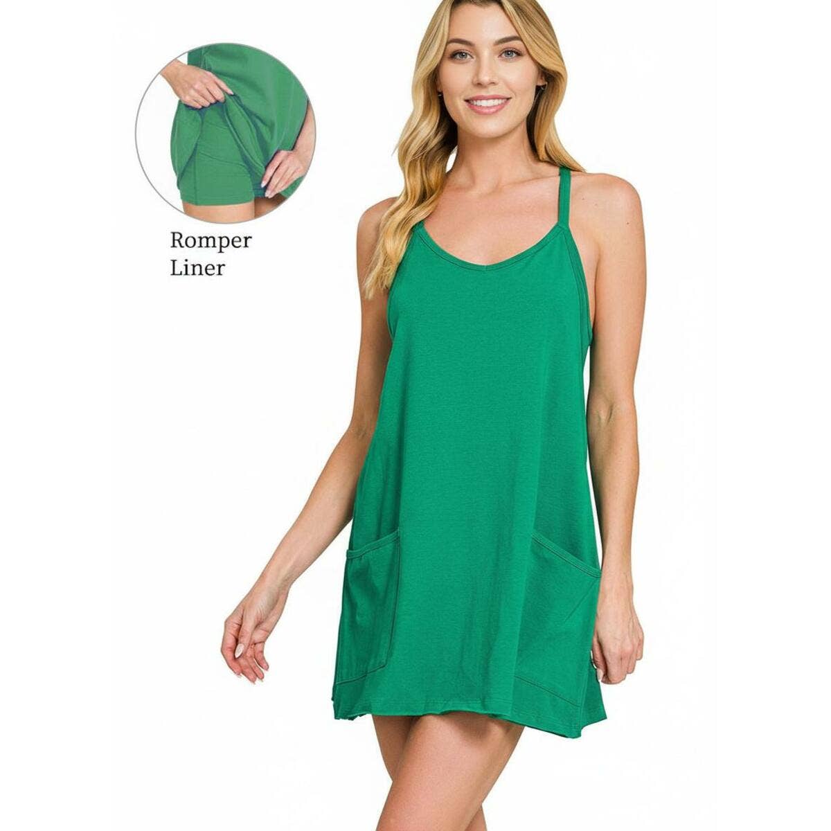 ,,,,,...._ Cotton Dress with Built in Romper Liner