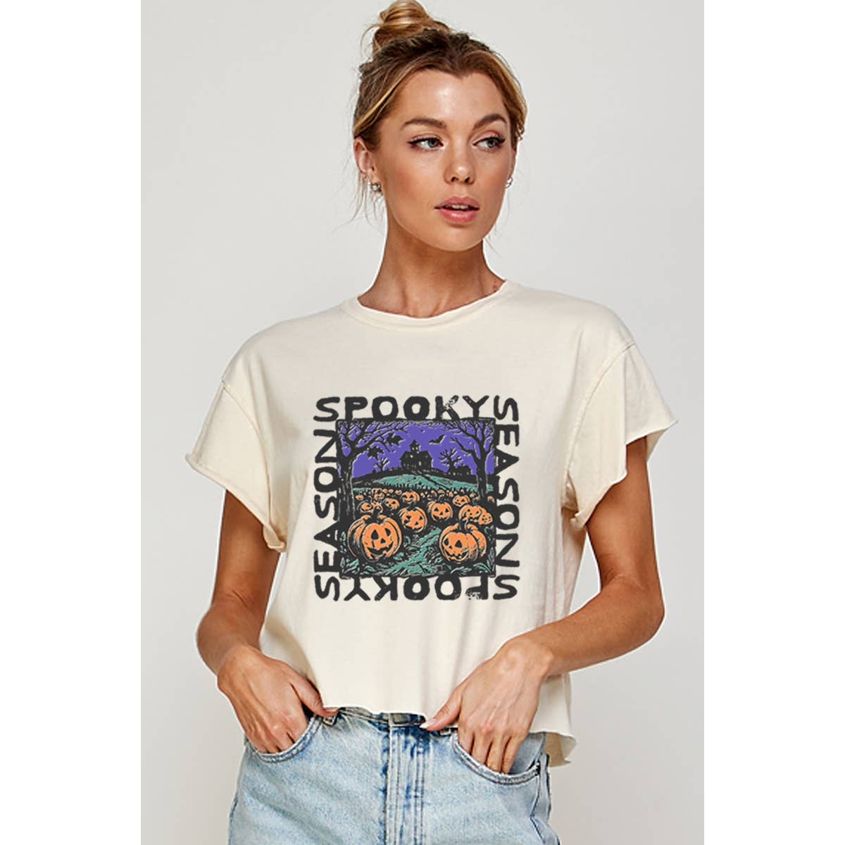 Spooky Season Vintage  Graphic Crop Top