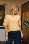 Good Morning Pumpkin Cropped Mineral Graphic Top