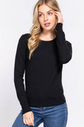 ...SI-24842 Slim Fit Long Slv Crew Neck Basic Sweater