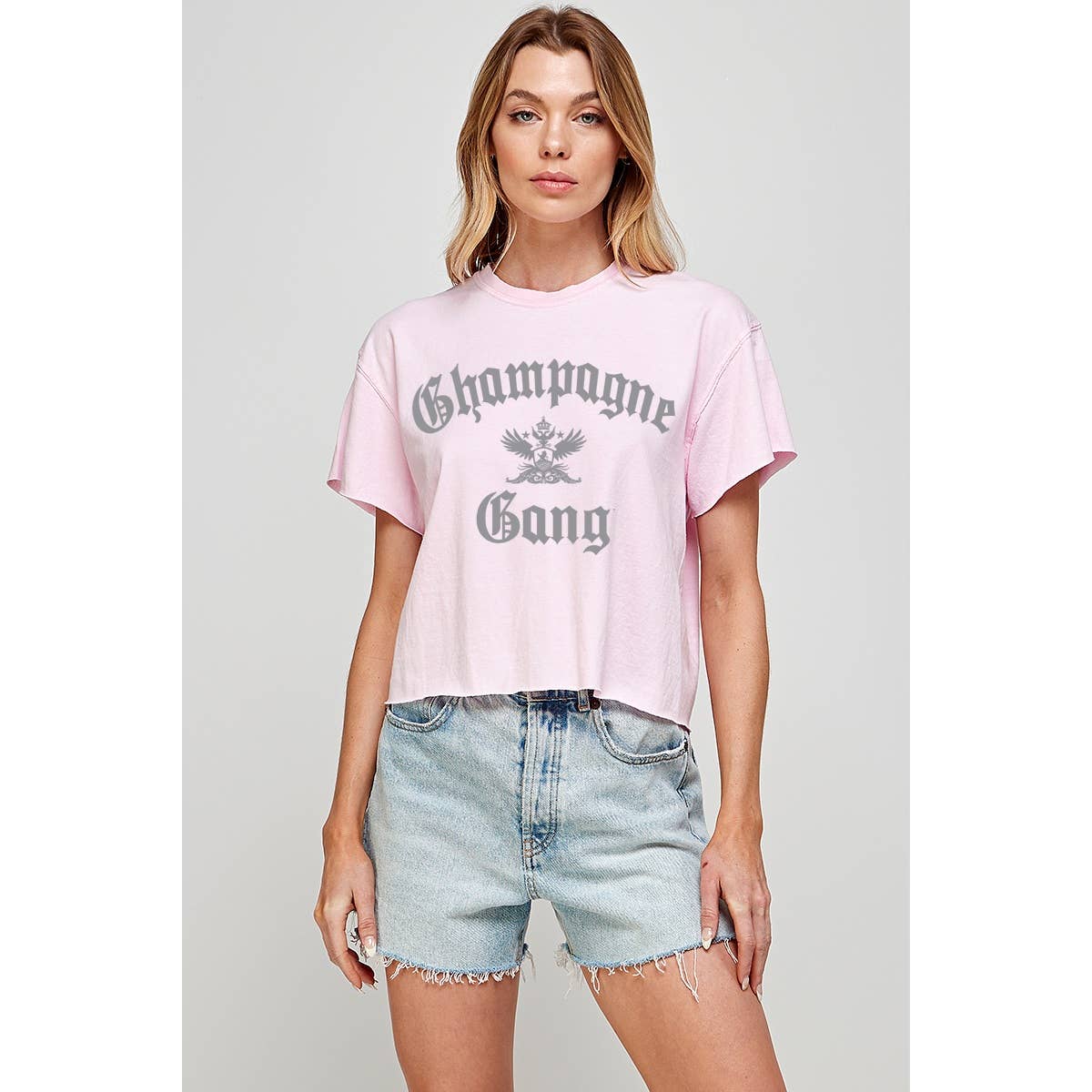 Champagne Gang Vintage Graphic Crop Top