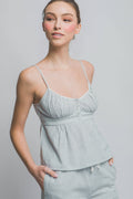 1218 Striped Smocked Back Tank Top SI-27880