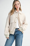 *Small Only* 5175GK Cropped Button-Up Jacket with Pockets