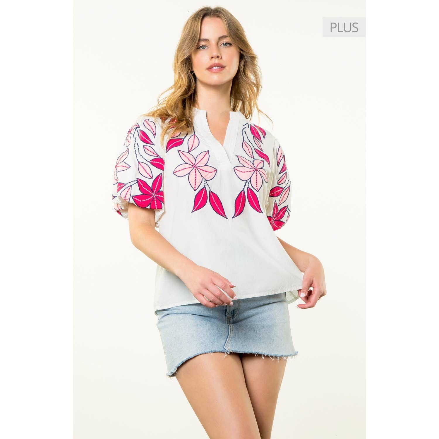 /Size Xl/ Embroidered Poplin Top