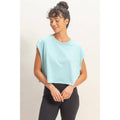 Crew Neck Boxy Sleeveless Cropped Top