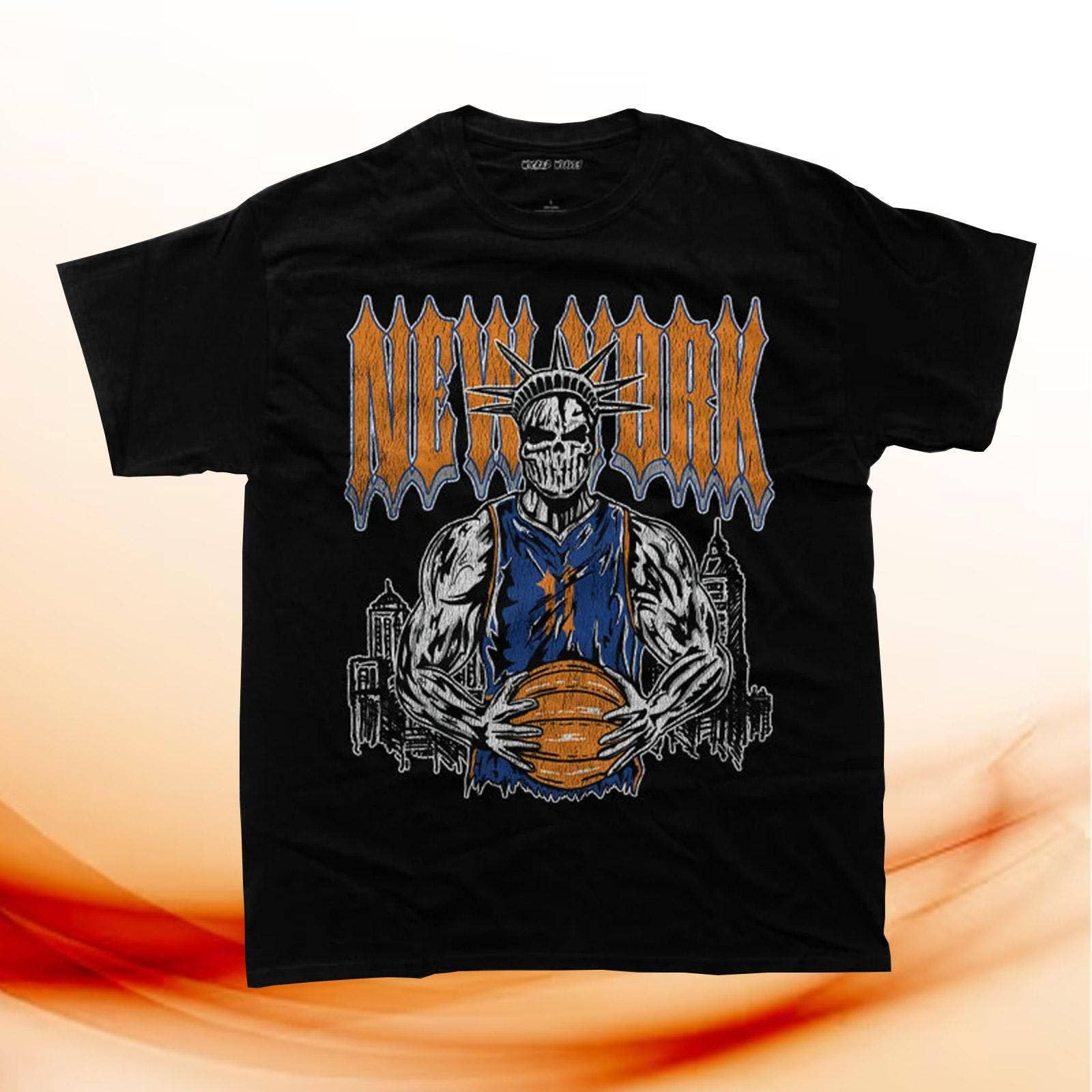 New York Basketball Shirt - Skeleton Graphic Nba Team Tee