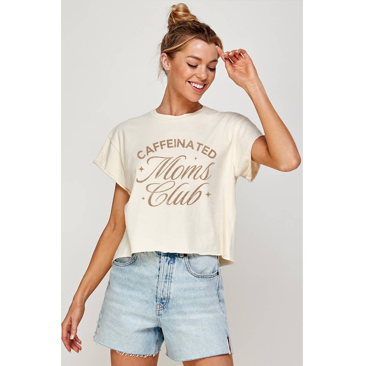 Caffenated Moms Club Vintage Graphic Crop Top