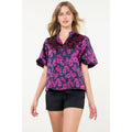Puff Sleeve Flower Pattern Top