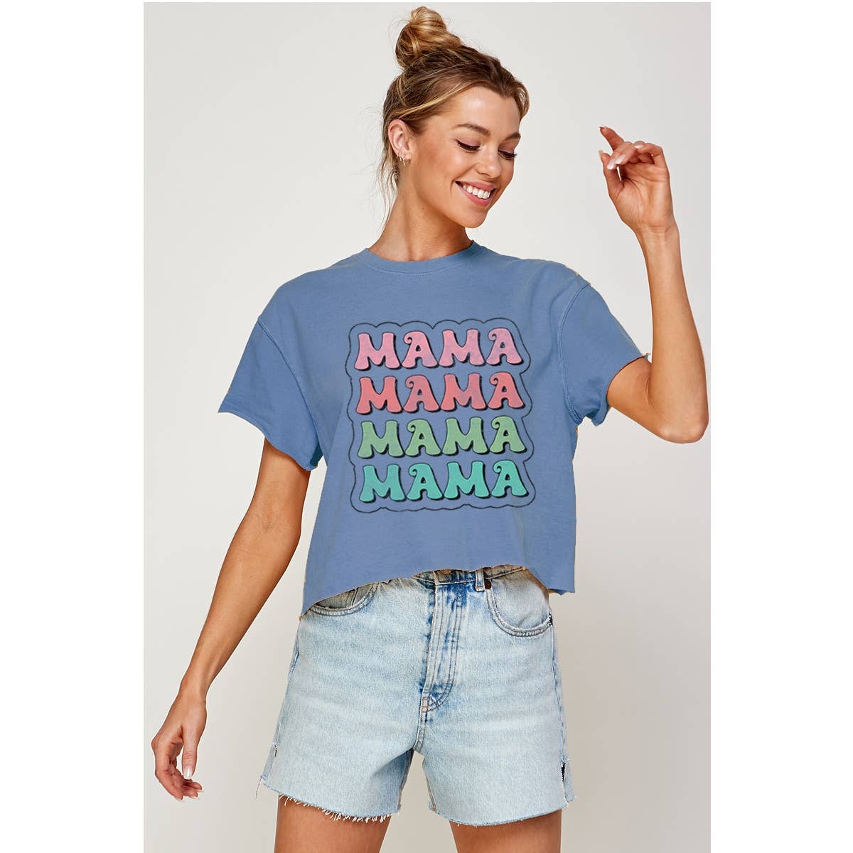 Mama  Vintage Graphic Crop Top