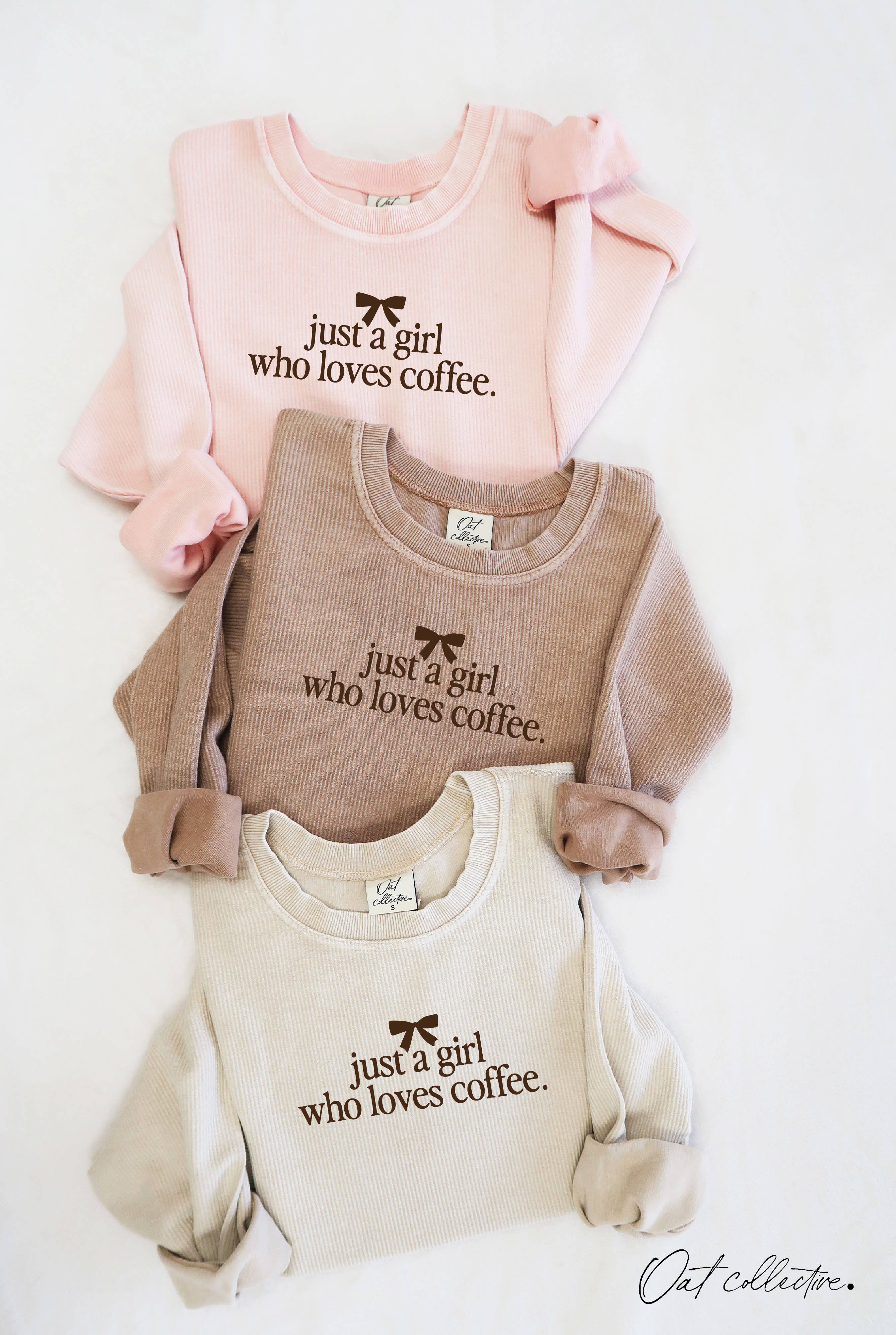 Just A Girl Who Loves Cropped Thermal Vintage Pullover