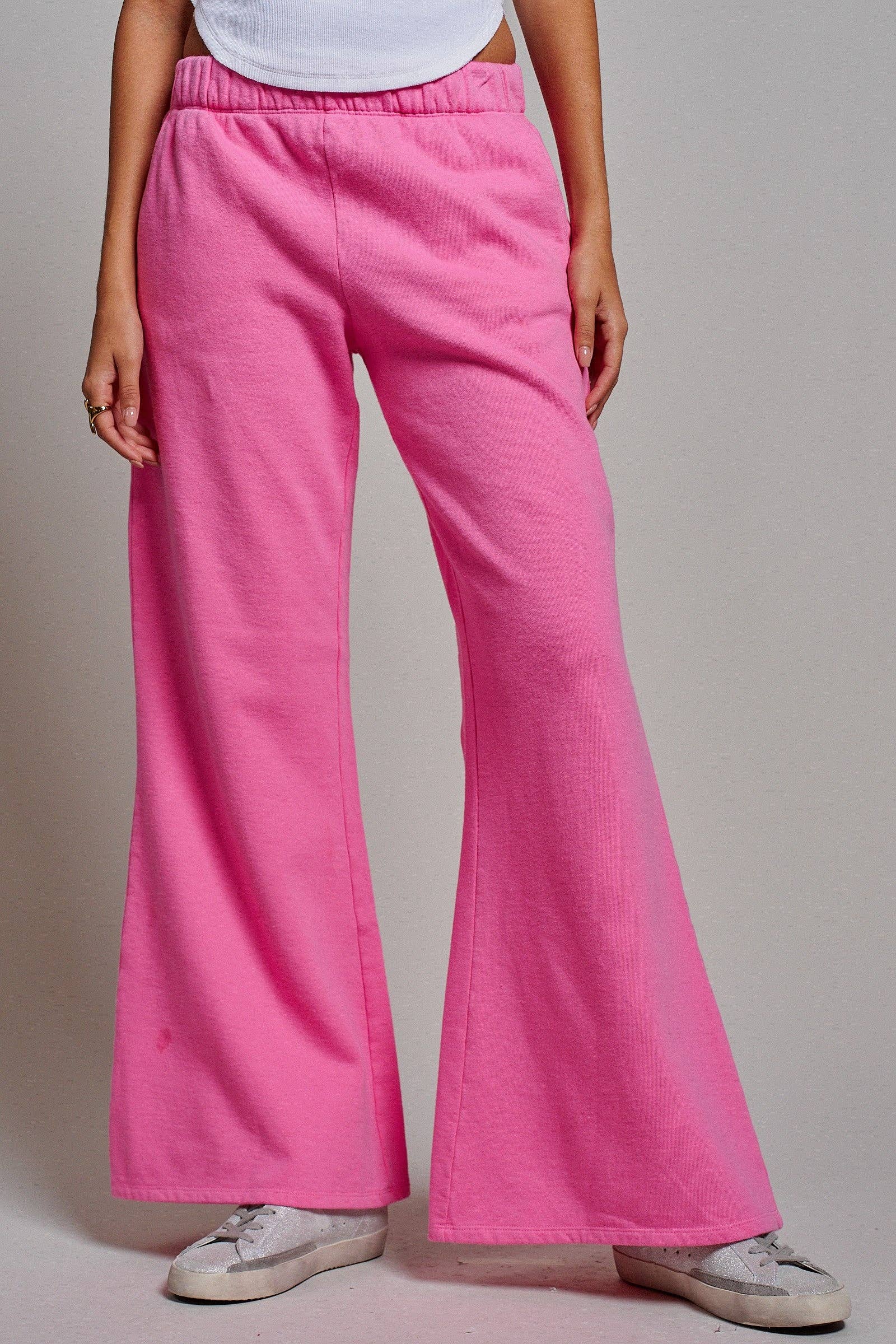 Wide-Leg Lounge Pants with Elastic Waistband
