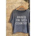 Raised On 90S Country Vintage Graphic Mineral Wash Crop Top