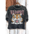 Wild Spirit Tiger - Mineral Wash Cropped Top