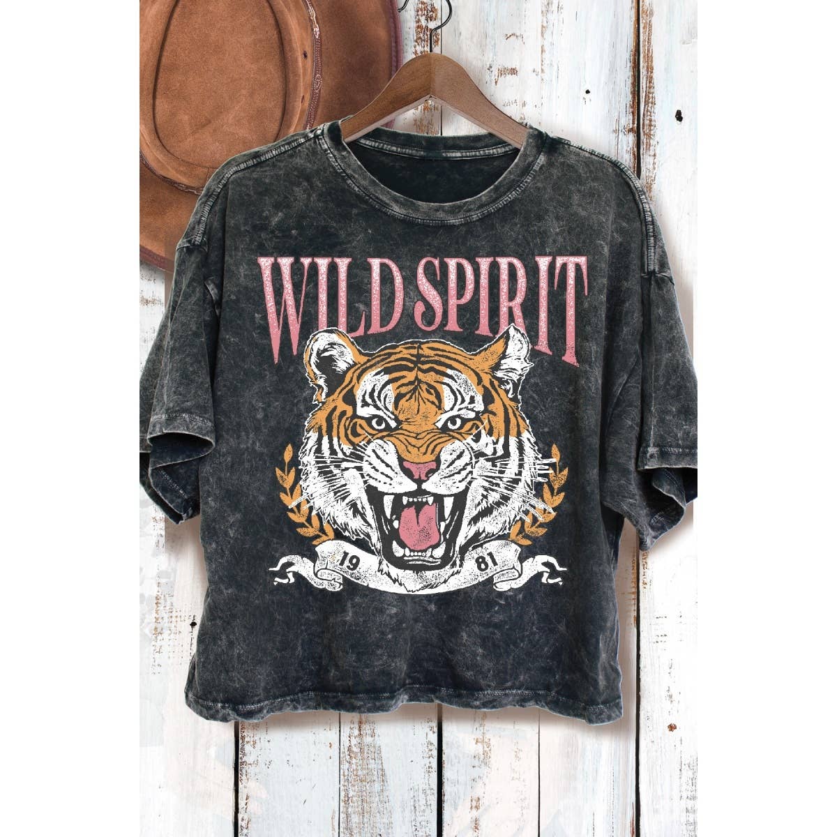 Wild Spirit Tiger - Mineral Wash Cropped Top