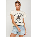 Hold Your Horses Vintage Graphic Crop Top
