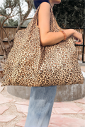 Wild Leopard Printed Reusable Shopping Tote Bag