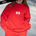 KD-TP-1001 Kid Longsleeve Terry Cloth Top-Red