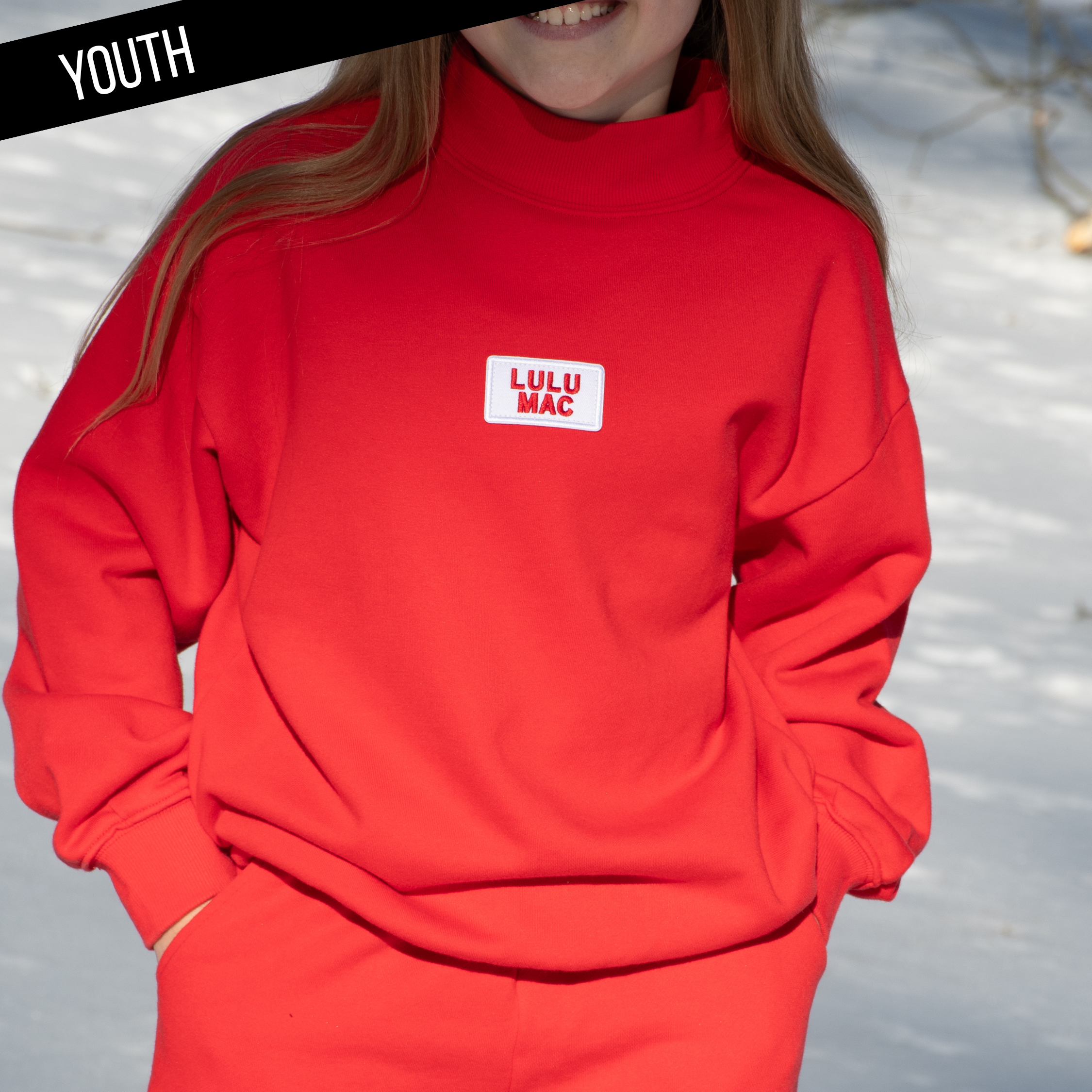 KD-TP-1001 Kid Longsleeve Terry Cloth Top-Red