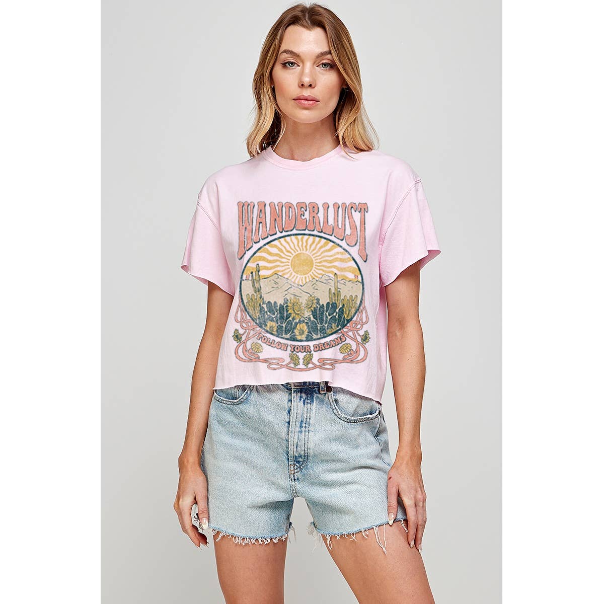 Wanderlust Vintage Graphic Crop Top