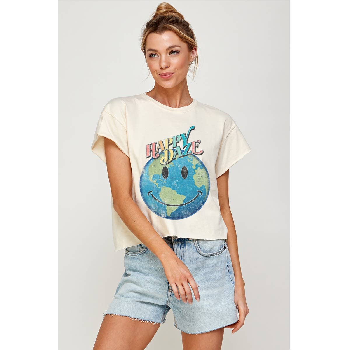 Happy Daze Vintage Graphic Crop Top