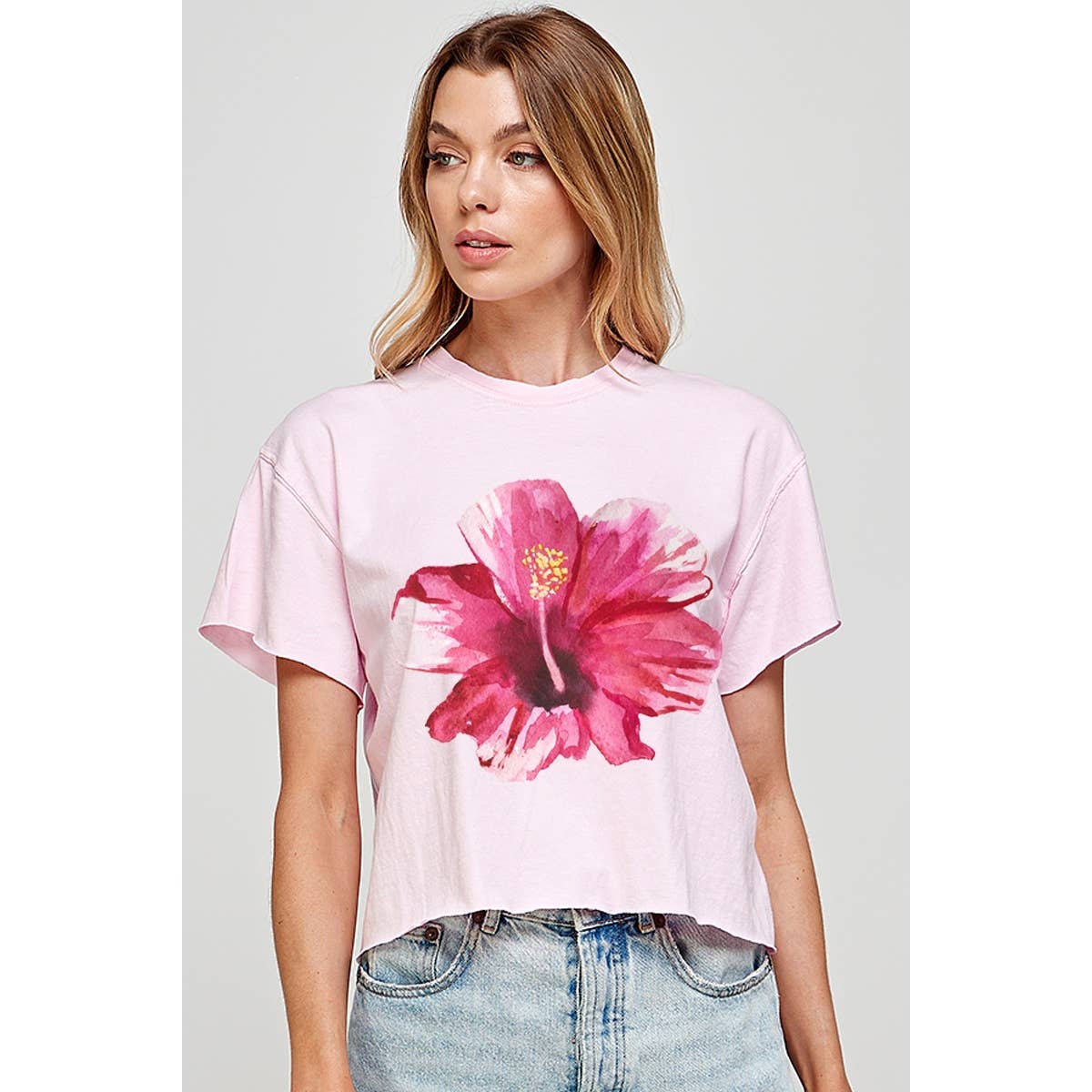 Hibiscus Vintage  Graphic Crop Top