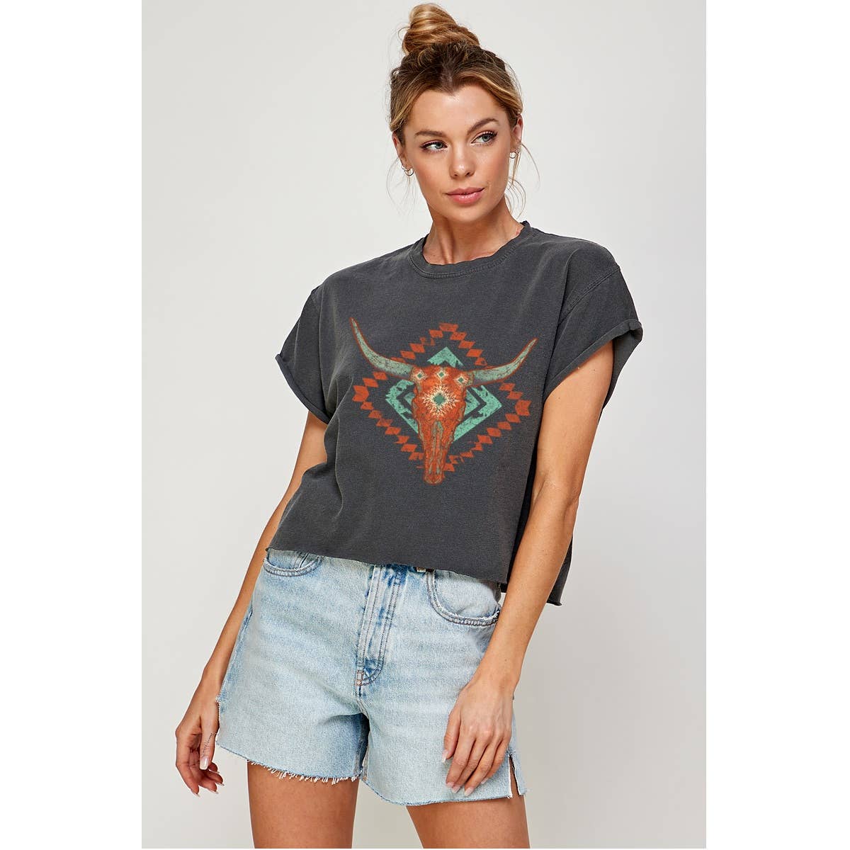 Skull Vintage Graphic Crop Top