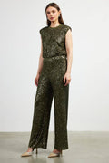 Sequins Semi Flared Pants